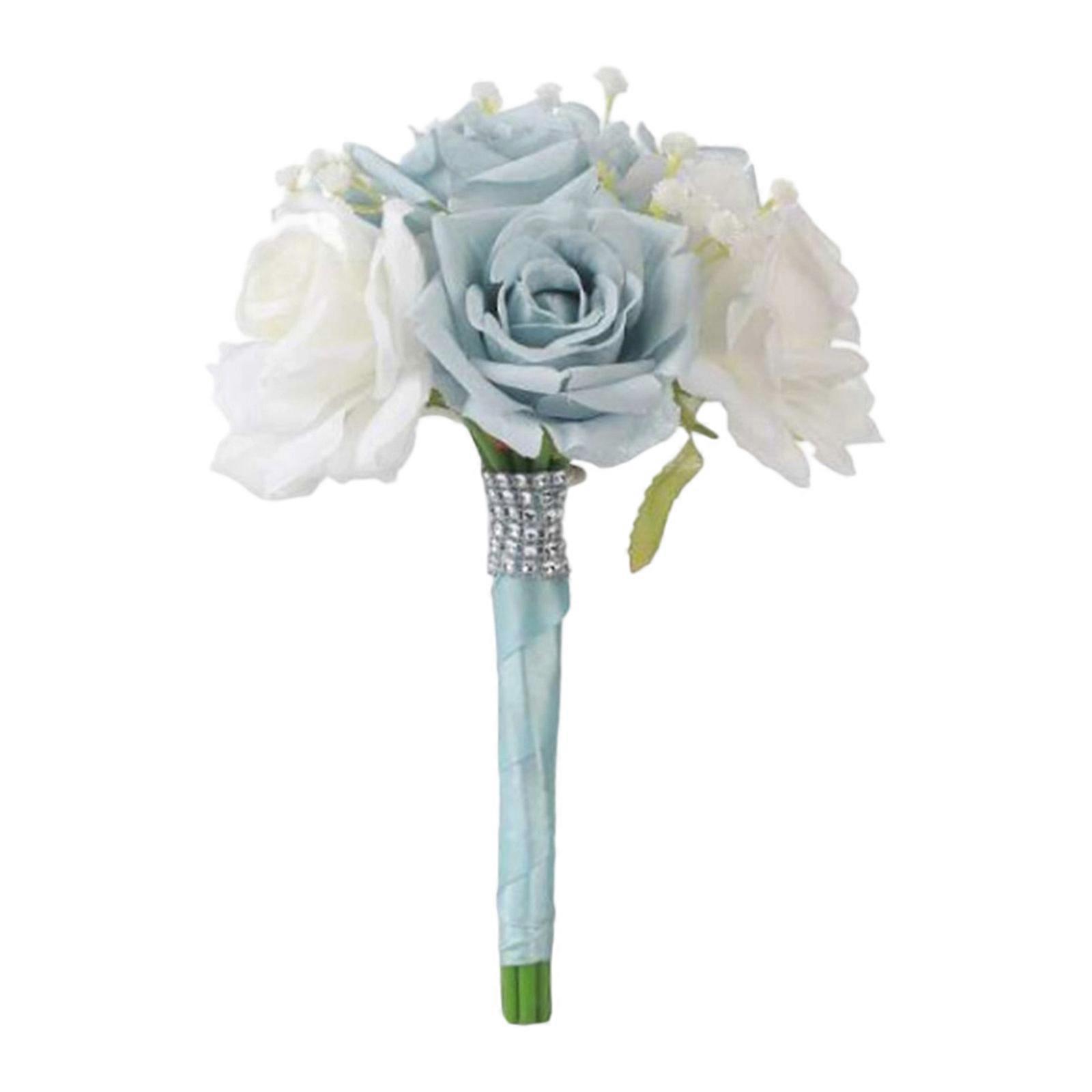 Flexible Artificial Maid Arrangement White Green PU Roses For Ceremony Rehearsal Reception Enduring Keepsake Multicolor