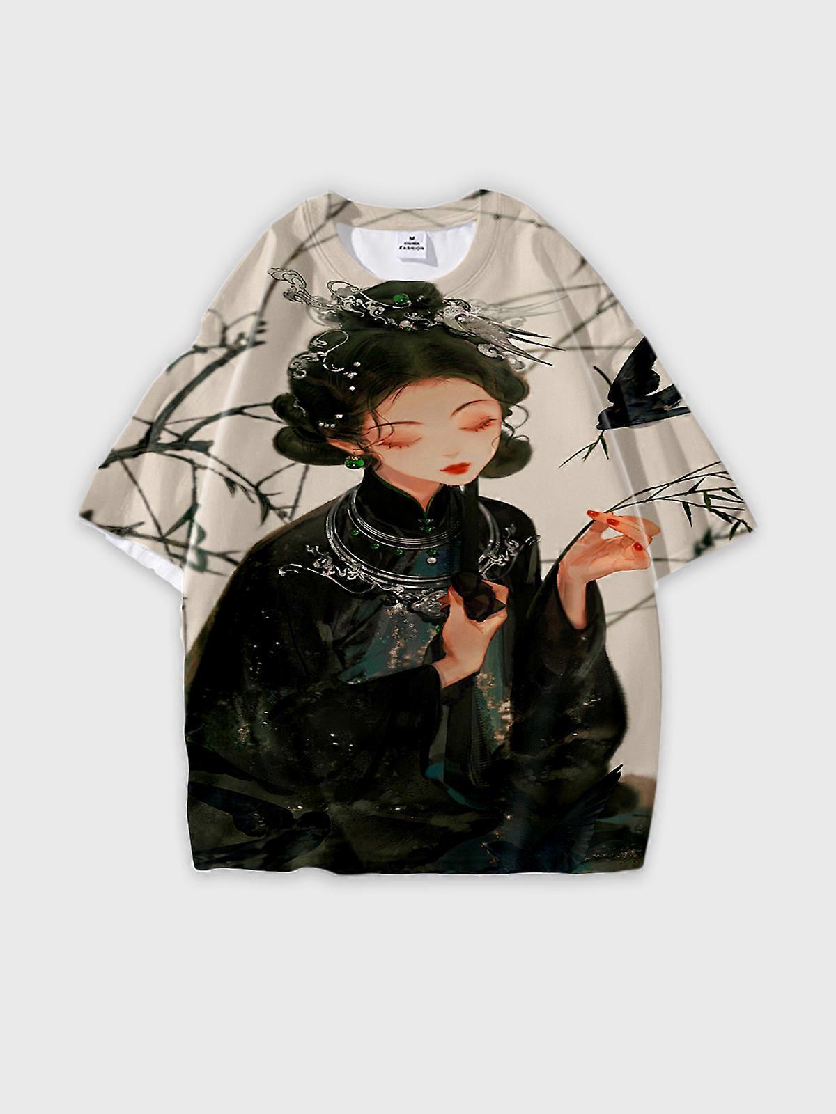 T-Shirt Short Sleeve Round Neck, Summer Casual Loose Graphic Tee, Unisex Pattern U2952