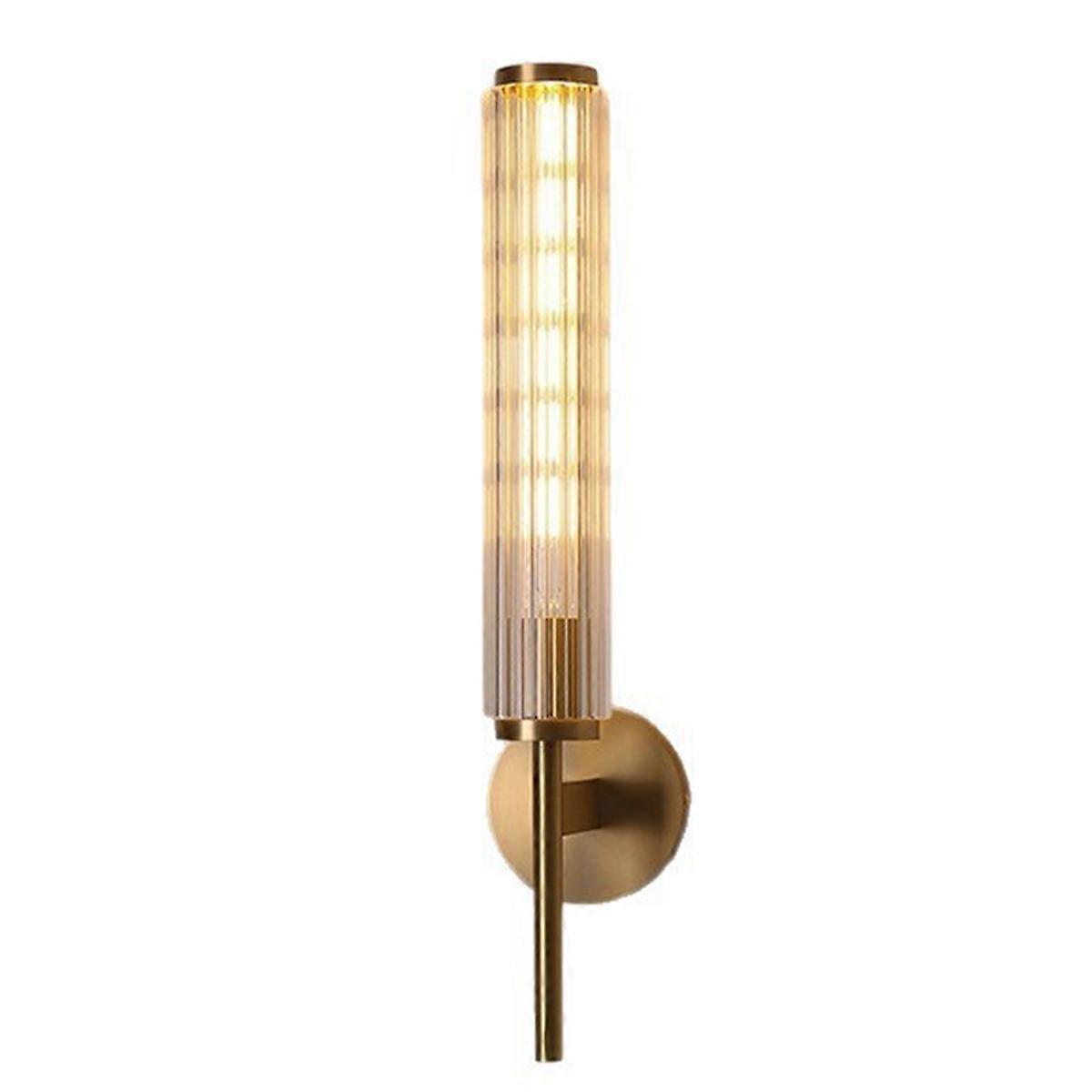 Modern Clear Glass Wall Light Gold Brass Indoor Foyer Bedroom Lamp E14 Bulb Aisle Bedroom Sconce