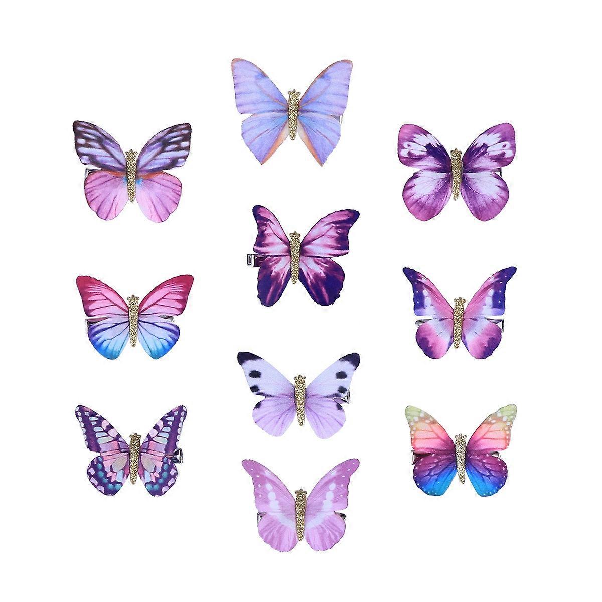 Cute Hair Barrettes 10Pcs Attractive Three-Dimensional Hair Clips Bobby Pins Ideal For Kids Girls Colors Include Purple For Daily And Party Use
