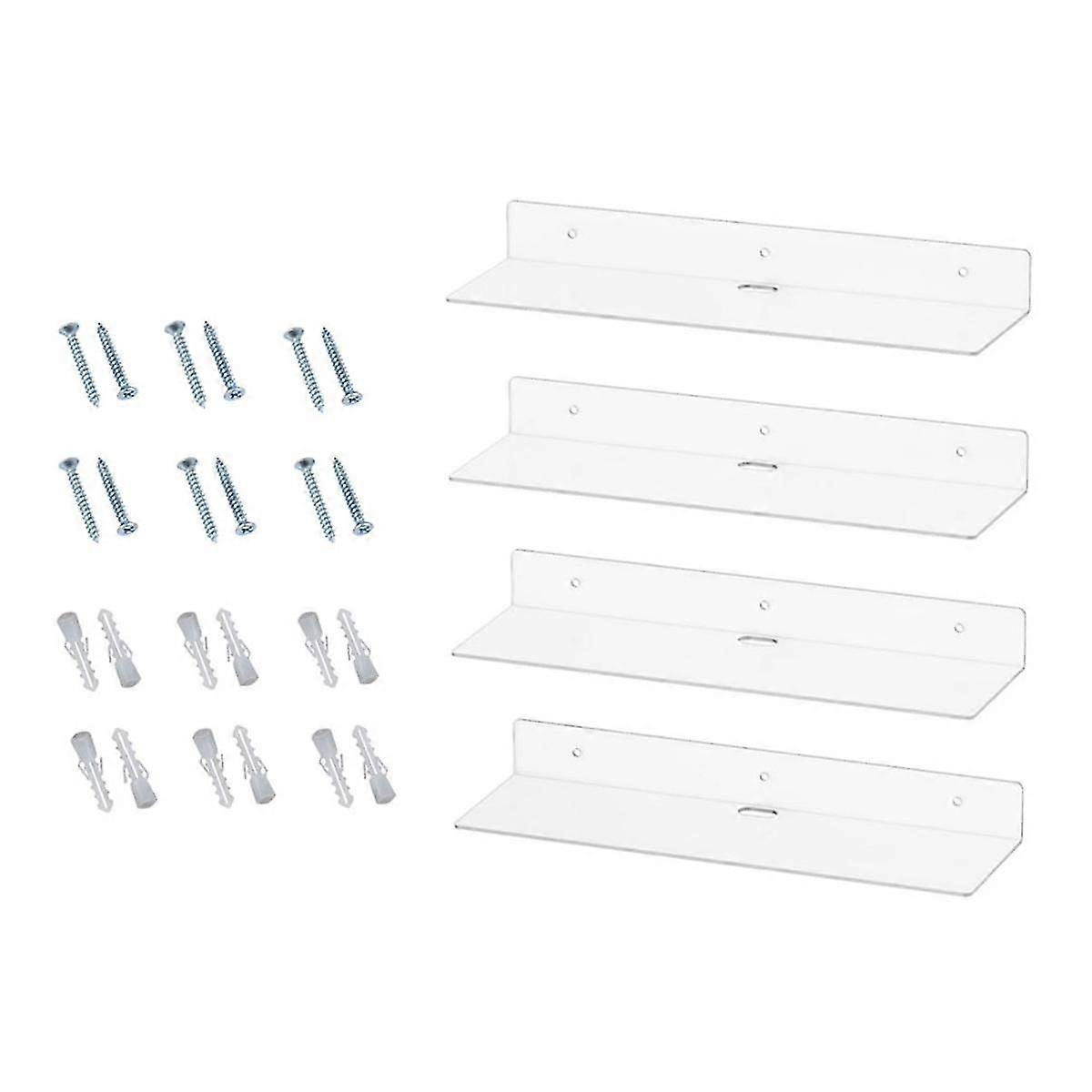 Prateleiras Flutuantes Acrílicas 4 Pack 11.6 Polegadas Para Quarto Banheiro