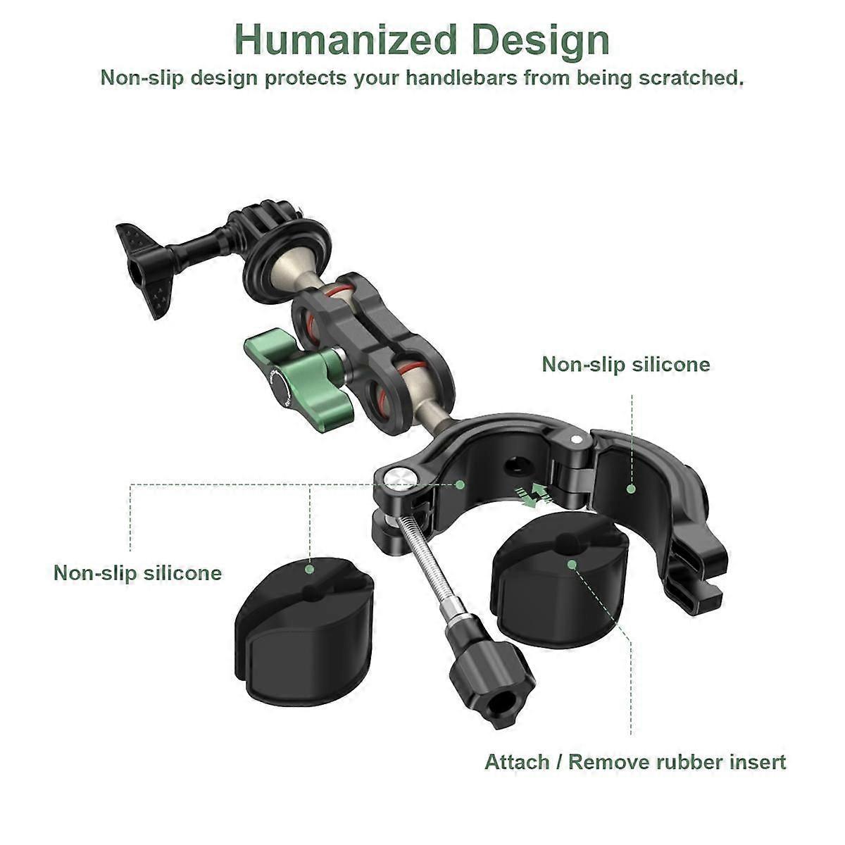 Motorcycle Bicycle Bracket Double Ball Head Arm for 12 Action Camera Accessories