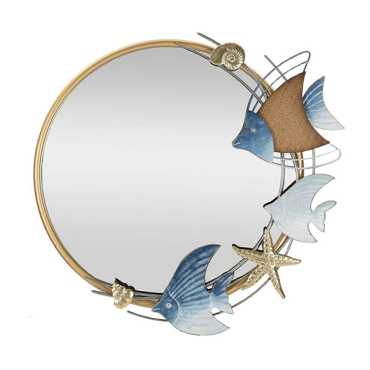 Specchio con Cornice Pesce 12, Multicolore, Metallo, 68x5x67 cm