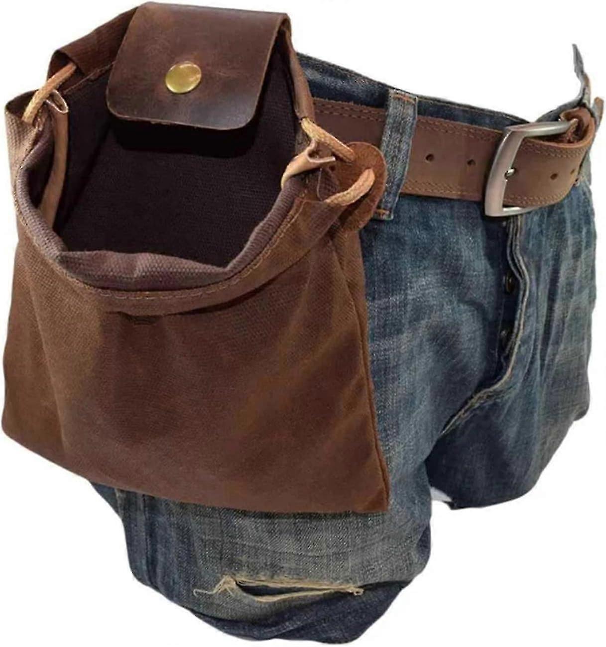 حقيبة تخزين طعام قماشية قابلة للطي حقيبة تخييم في الهواء الطلق حقيبة تخزين الفطر للماء جلد الغابة الفرقة Tinder بن حقيبة بني فقط للتخييم أثناء السفر