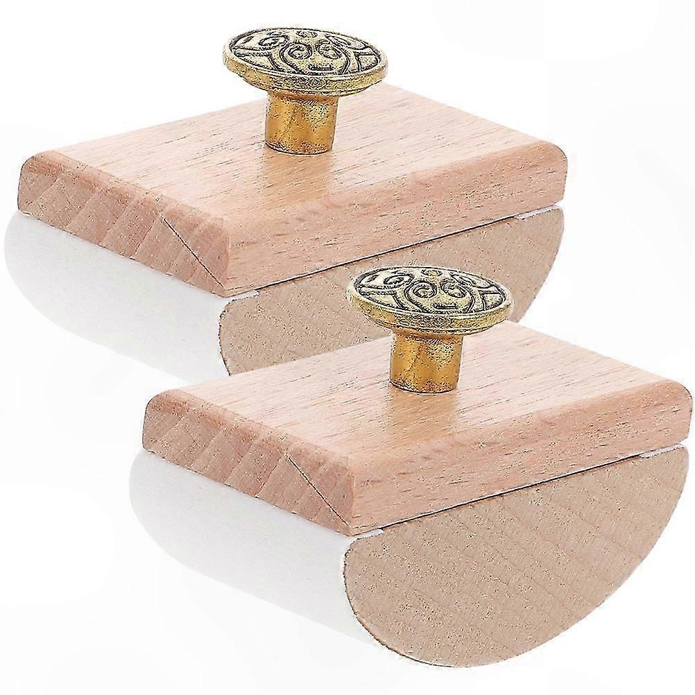Set of 2 Wooden Rocker Blotters for Quick Ink Drying, Portable Office Desk Accessory