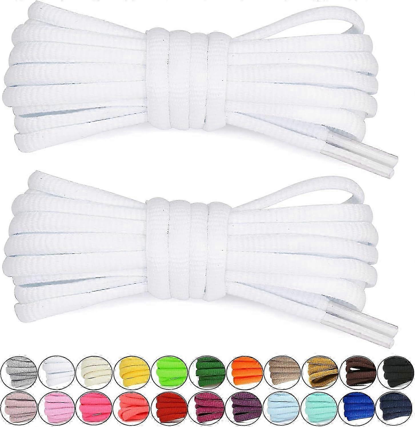 [2 Pairs Half Round Shoe Laces for Sneakers 76cm - 182cm Length 22 Color