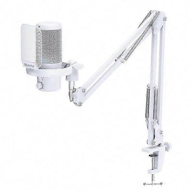 FEELWORLD VM1 USB Condenser Gaming Microphone for Streaming Noise Cancellation Mute RGB Light Boom Arm Stand
