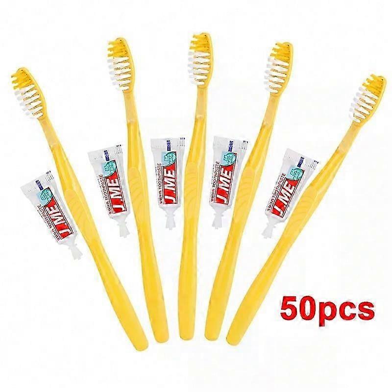 100/50Sets Portable Hotel Disposable Toothbrush with Toothpaste Kit supplies Convenient Plastic Camping travel wash gargle TSLM1