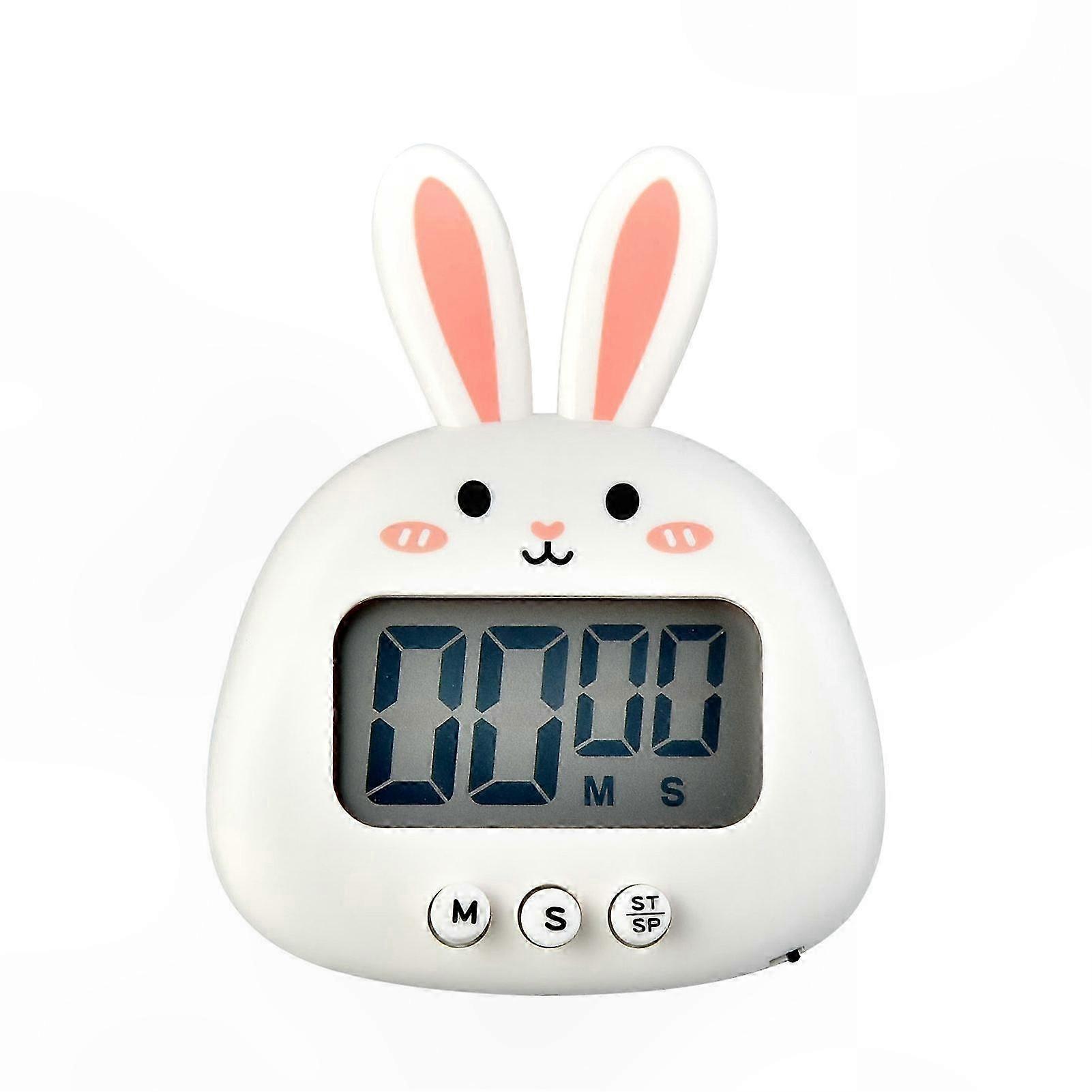 Large Screen Kitchen Timer with Cartoon Rabbit Design for Home Use Manual Alarm Clock with Precise Timing Function