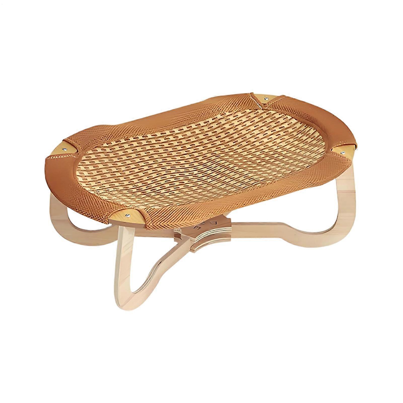 Rattan Pet Cooling Bed - Raised Rattan Cat Bed for Indoor Use | Scratch-Resistant, Breathable Sleeping Pad for Kittens and Small Animals