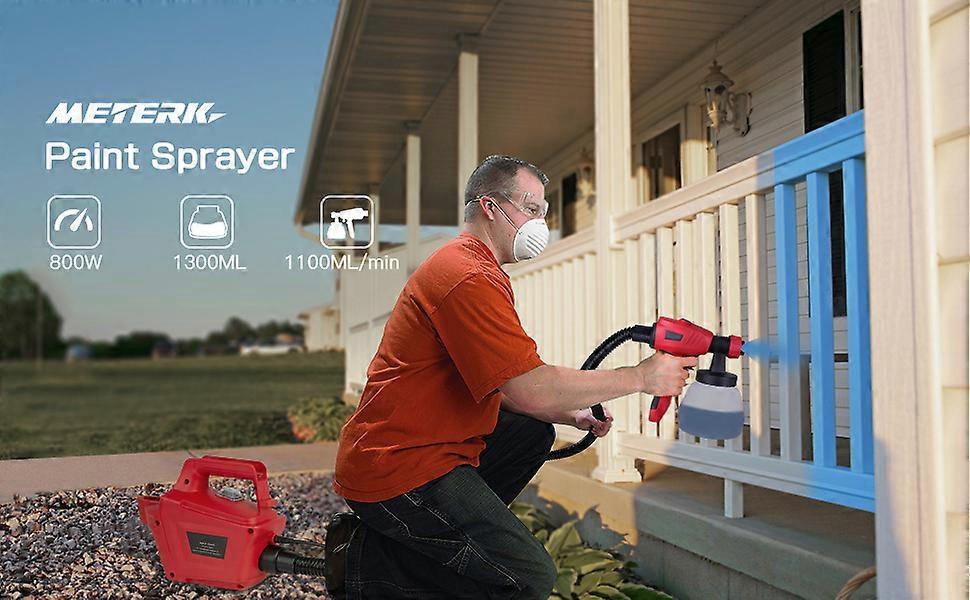 Meterk JS-FB17AI 800W Paint Sprayer 1300ML Red with 3 Nozzles