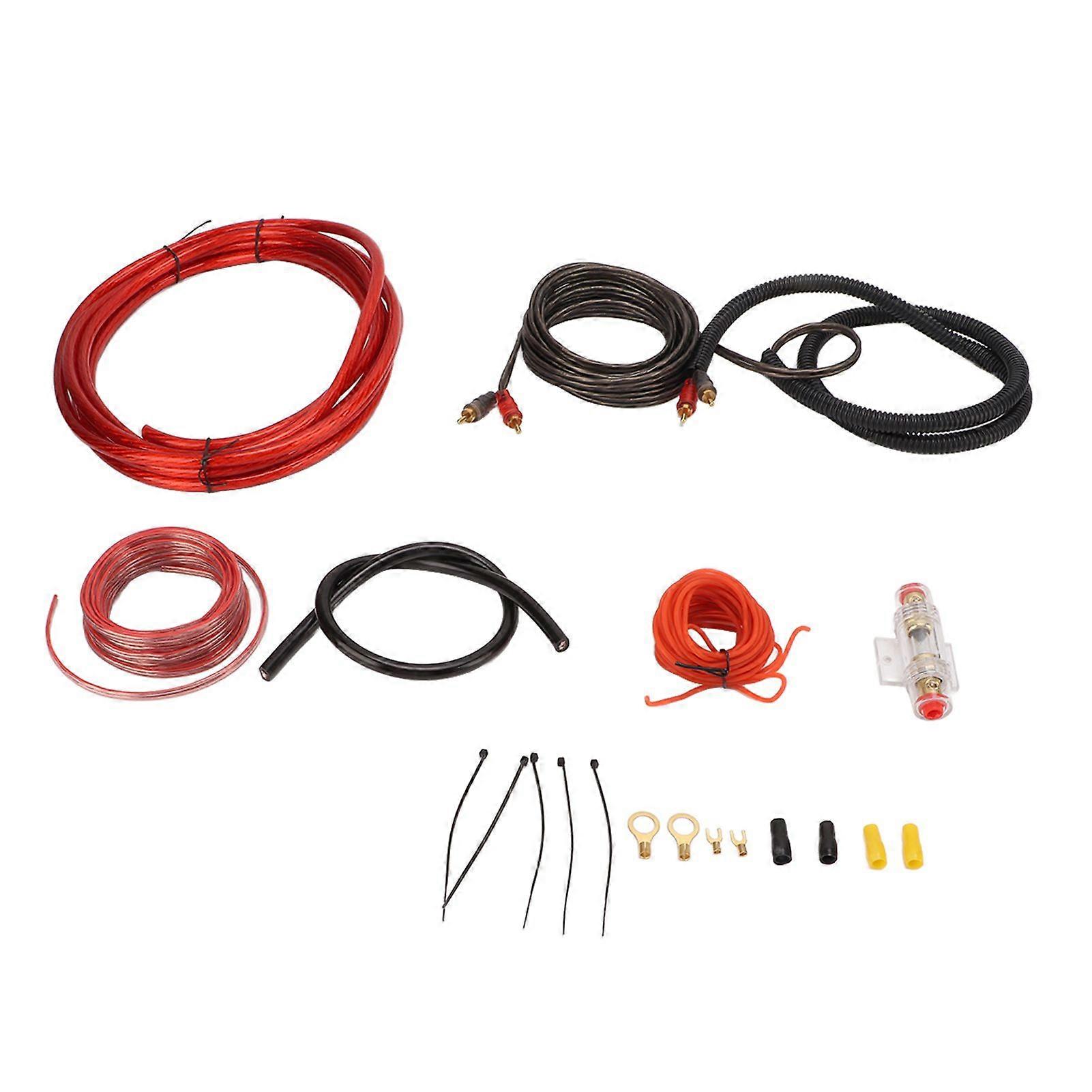 4 Gauge Car Audio Cable Amp Wiring Kit Amplifier Installation Wiring Kit for Subwoofer Speaker