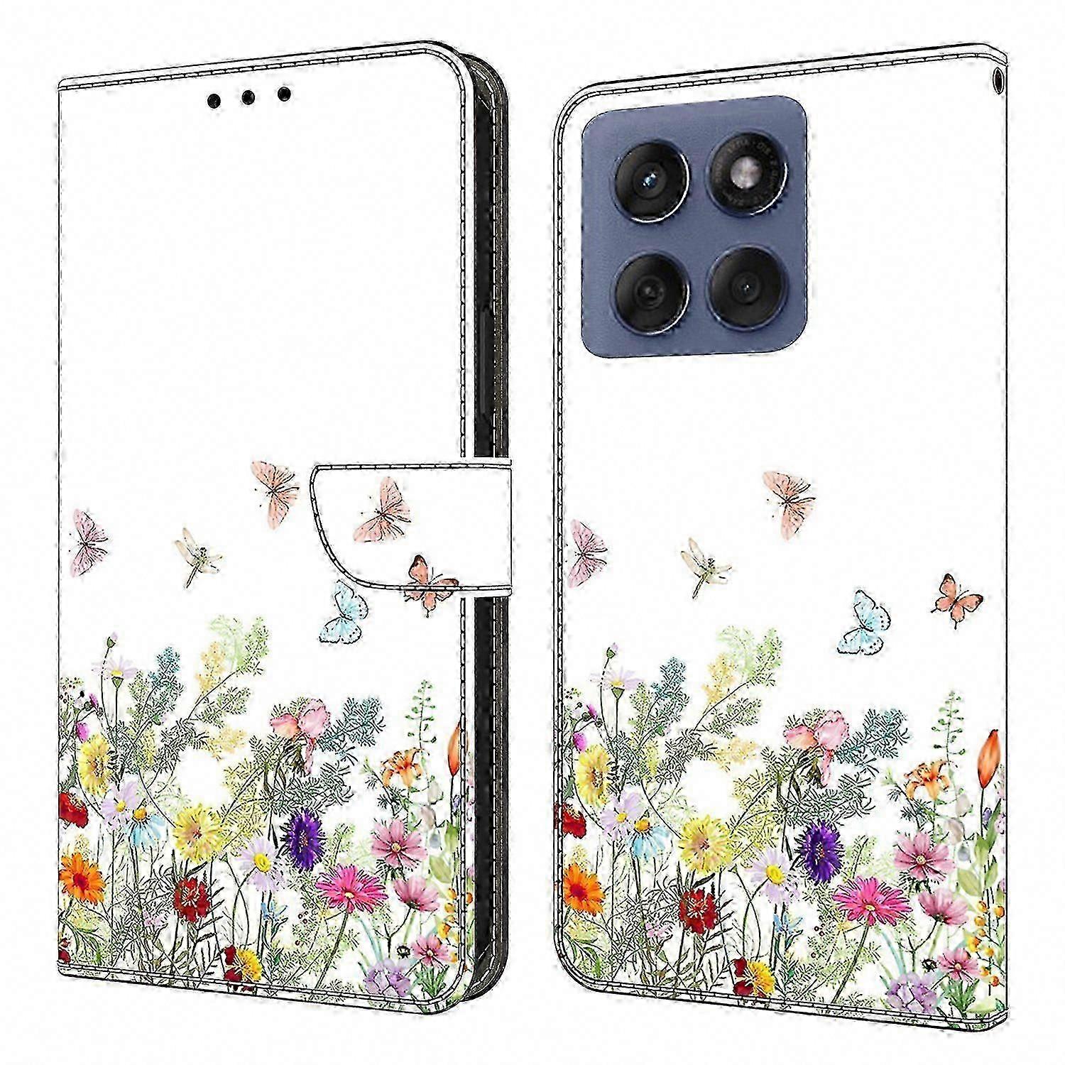 Motorola Edge 60 Fusion 5G Leather Case with Pattern Printing, Wallet Stand, and Flip Cover for Phone Protection