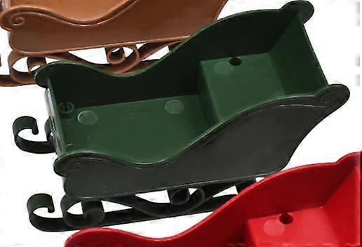 2 قطعة وعاء مزلقة للعطلة: تمثال بلاستيكي لسانتا مزلقة - طبق تقديم كعكة عيد الميلاد والحلوى - قطعة مركزية لطاولة الطعام - تحت ديكور شجرة عيد الميلاد