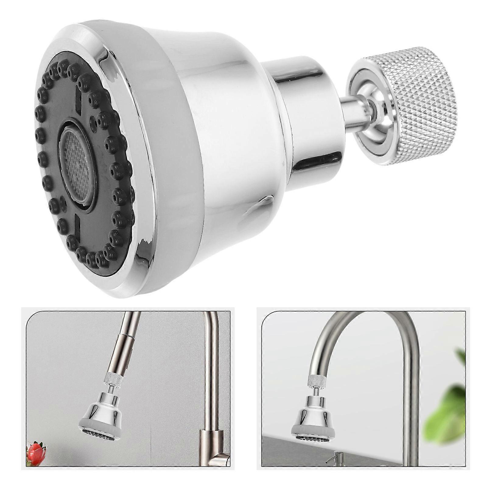 Silver Sink Faucet Extender for Kitchen Use with Rotating Aerator 4Pcs