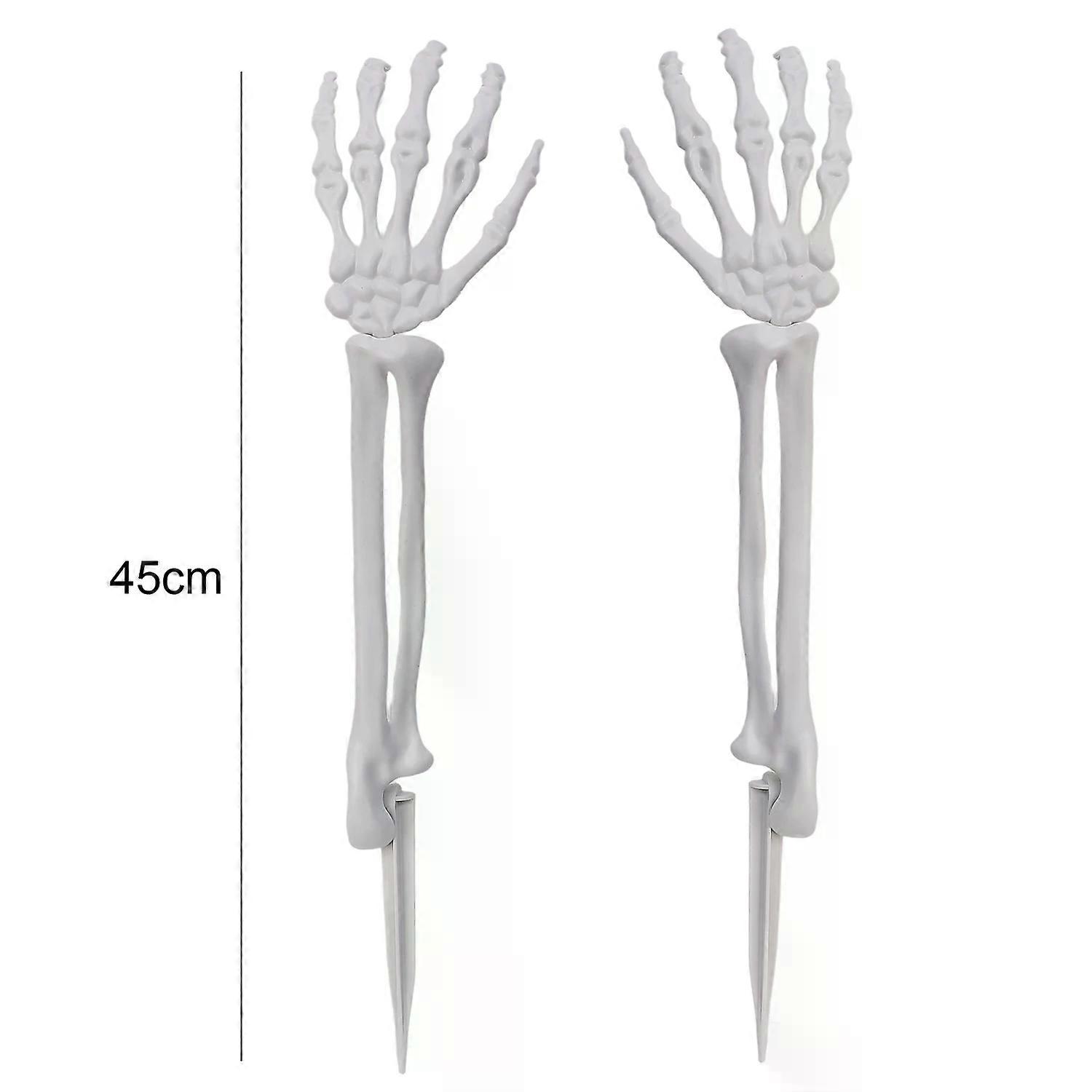 Halloween Simulation Hand Bone Skeleton Outdoor Yard Lawn Insert Luminous Ghost Hand Bone Haunted House Party Decorations Props