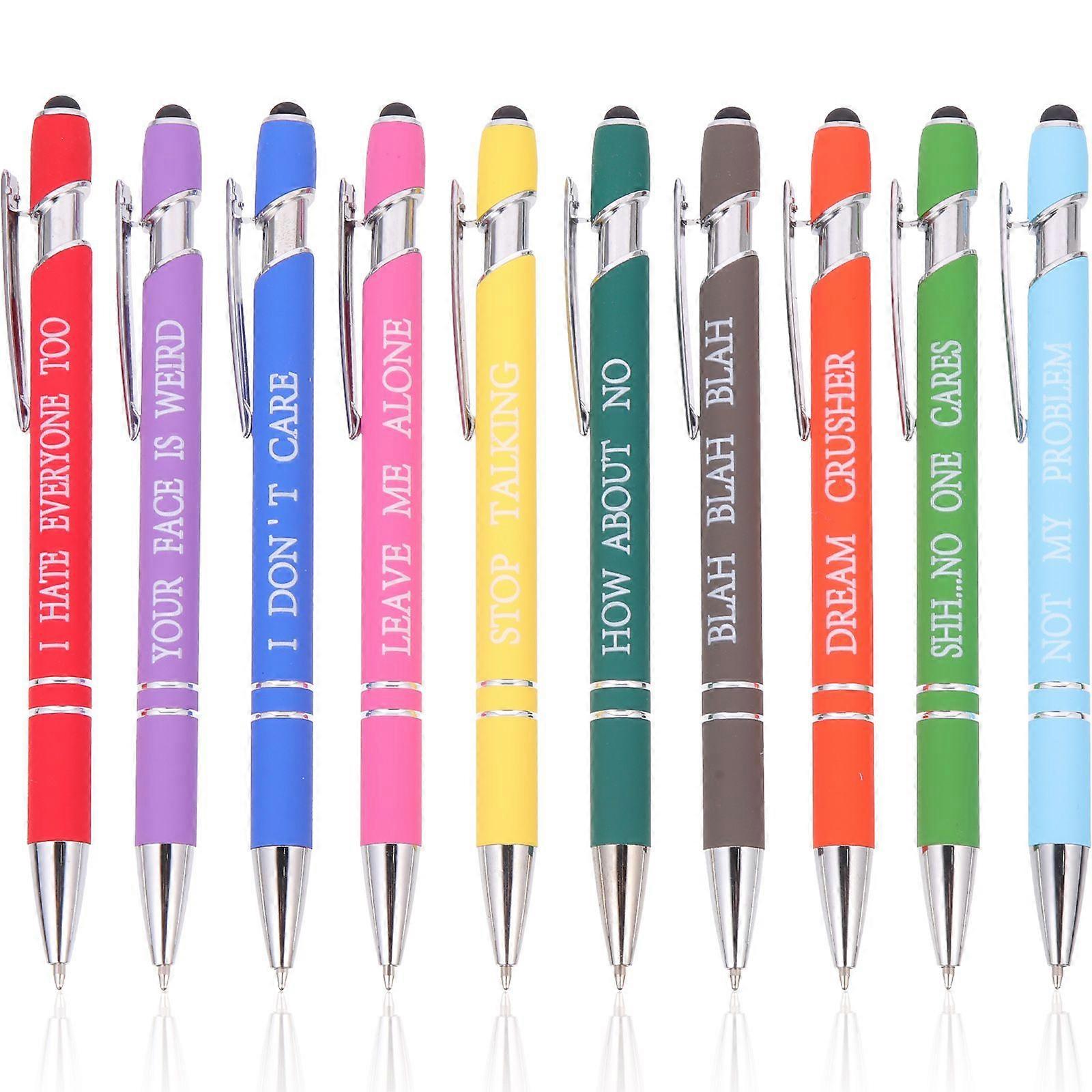 10Pcs Portable Writing Pens Multi-function Inspiring Pens Household Fun Pens Office Accessory