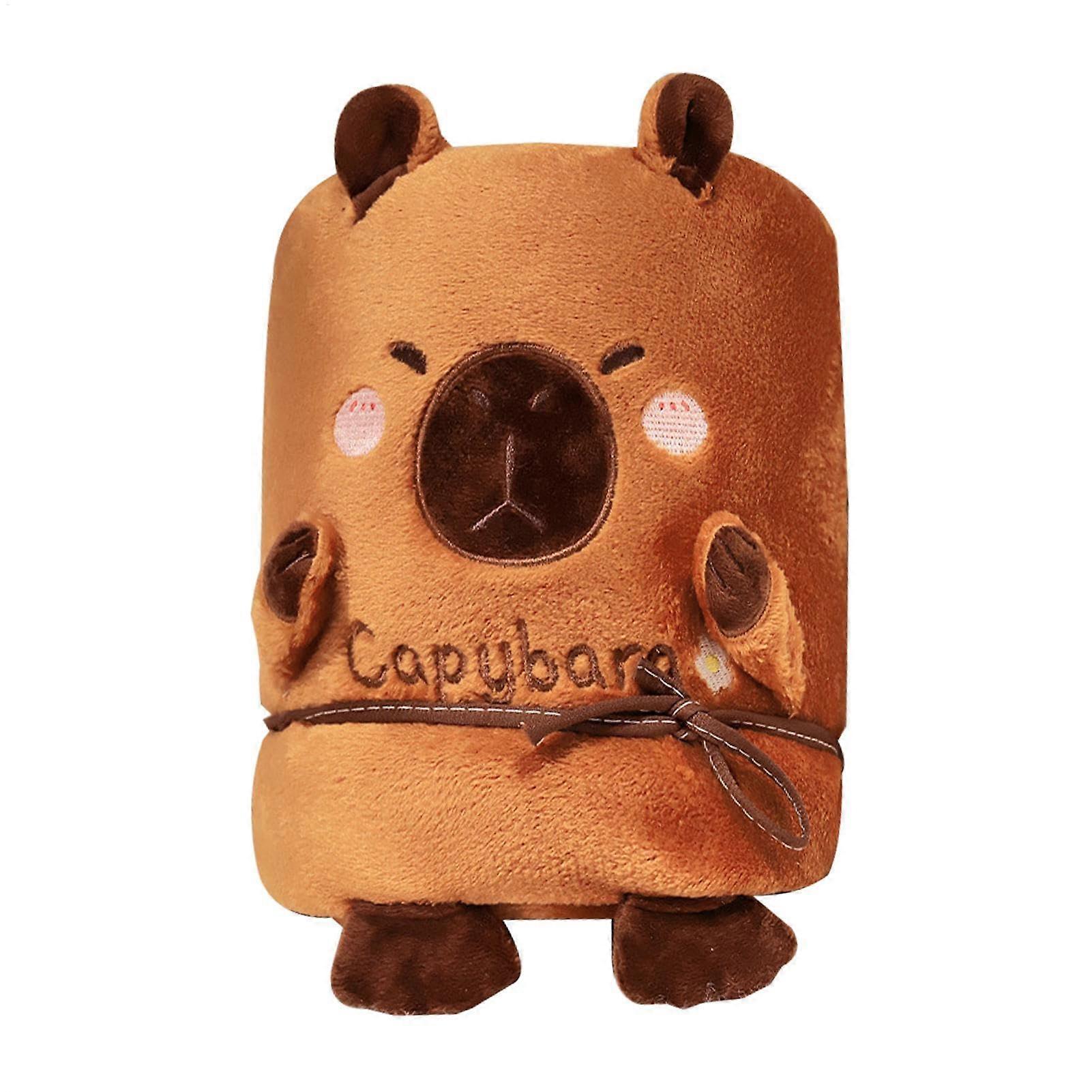Capybara Plush Blanket Oversized Wearable Hooded Blanket, Travel Hooded Blanket, Soft Plush Material, One Size, For Men