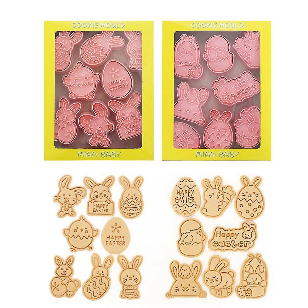 16PCS Easter Cookie Cutter Mold Eggs Chick For Easter Party
