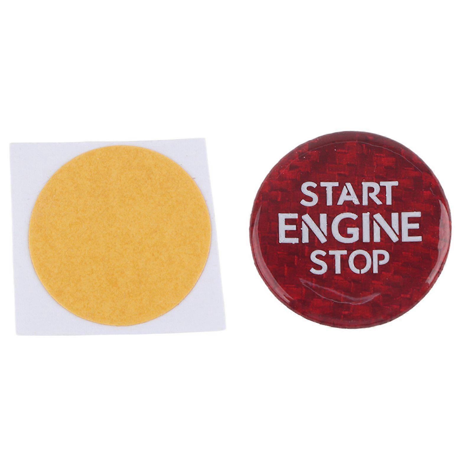 Red Carbon Fiber Ignition Start Button Cover Trim Fit for A3 A4 A5 A6 C5 C6 Q5 Q7 S6 S7