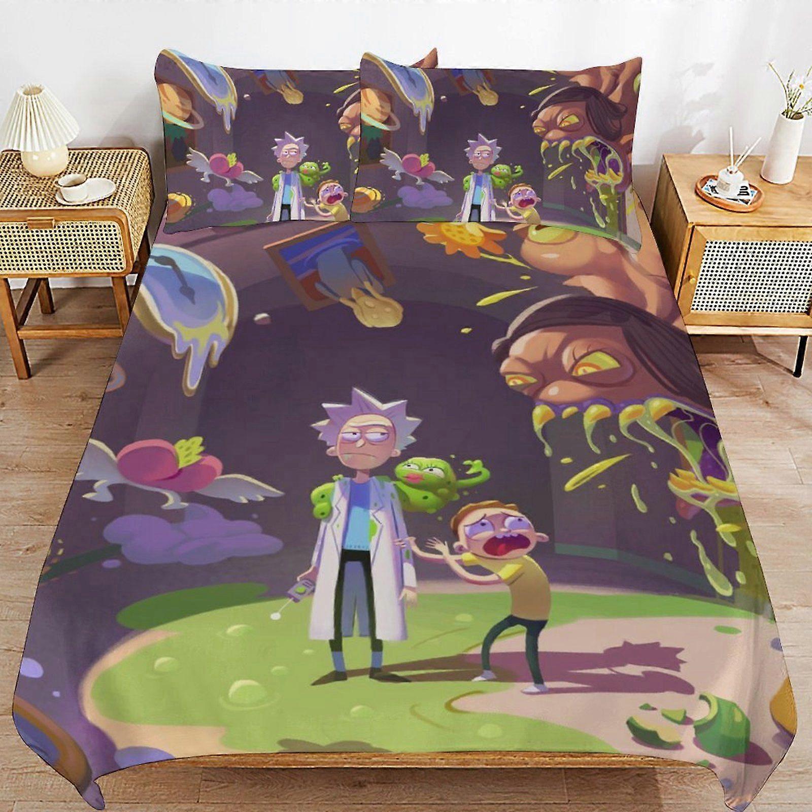 a172 Rick and Morty Season Practical Sleep Layer Strong Threads Functional Structure Soft Comfort Duvet Cover Sets Pick n172