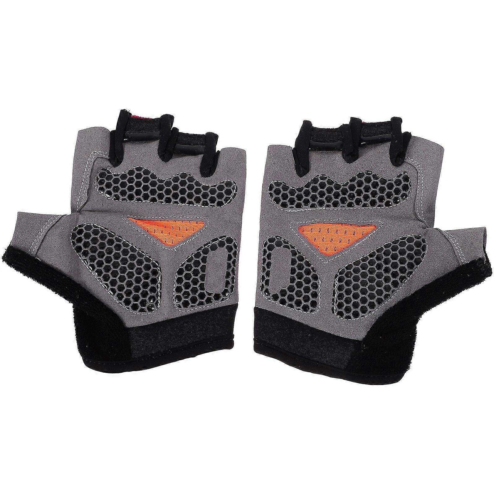 Outdoor Riding Half Finger Gloves Breathing Protective 1Pair Pink