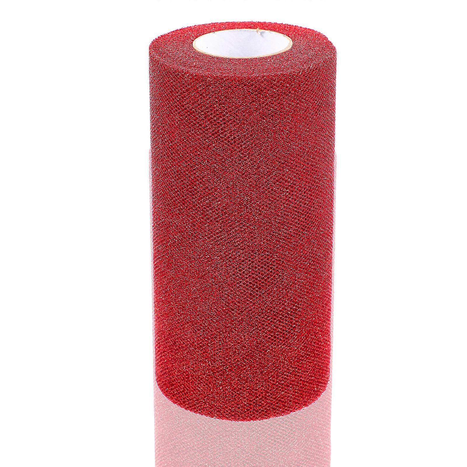 Tulle Red Fabric Roll for DIY Crafts 1 Roll of Polyester Mesh Gauze