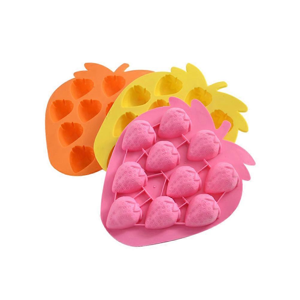 Fruit Strawberry Shape Ice Tray Mould Cube for Freeze Mold 2Pcs