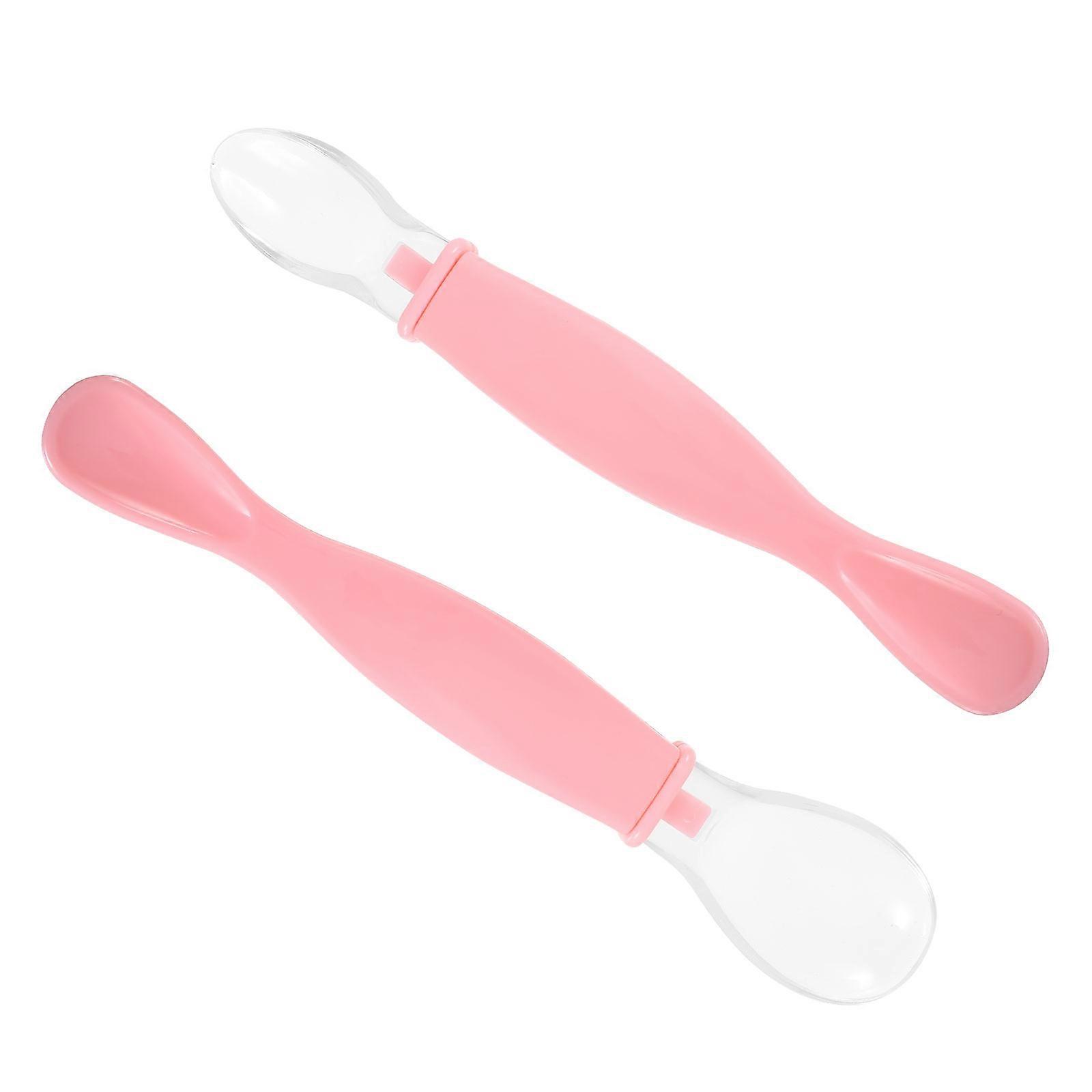 Kids Spoon Silicone Utensils Set for Infant Use 2Pcs Lightweight