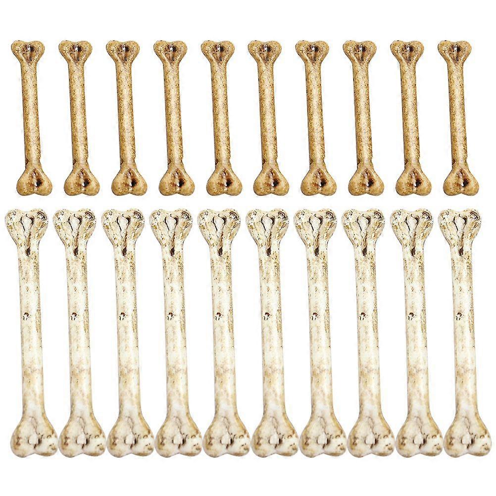 20pcs Highly Simulation Bone Props Multi-functional Fake Bones DIY Hanging Bone Charm Halloween Prop