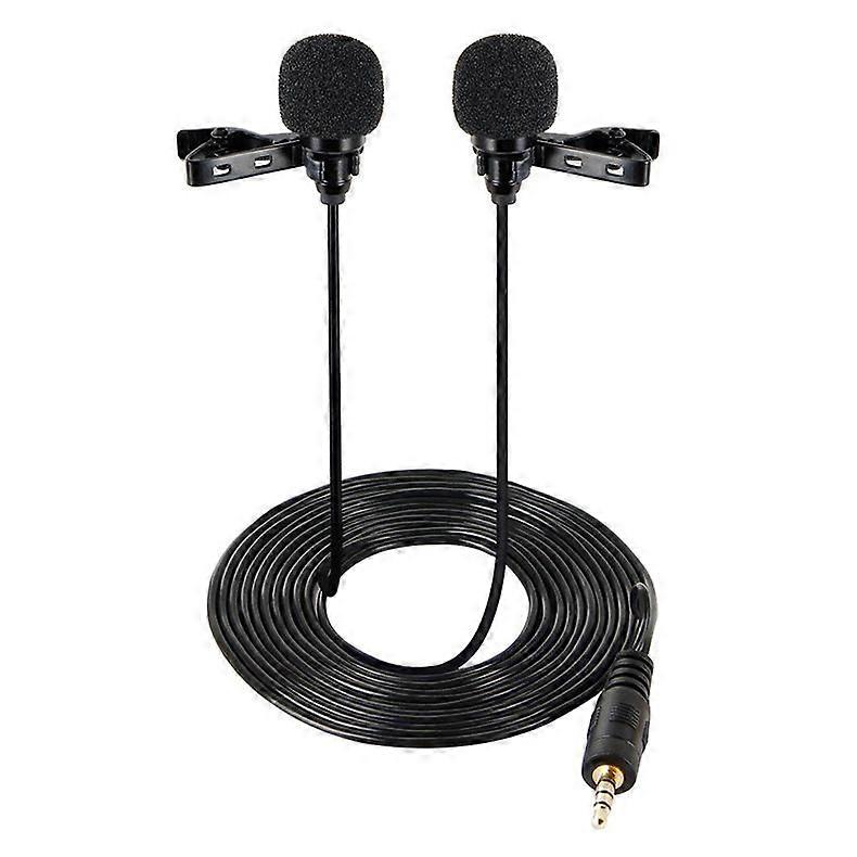 Double Head Wired Lavalier Microphone