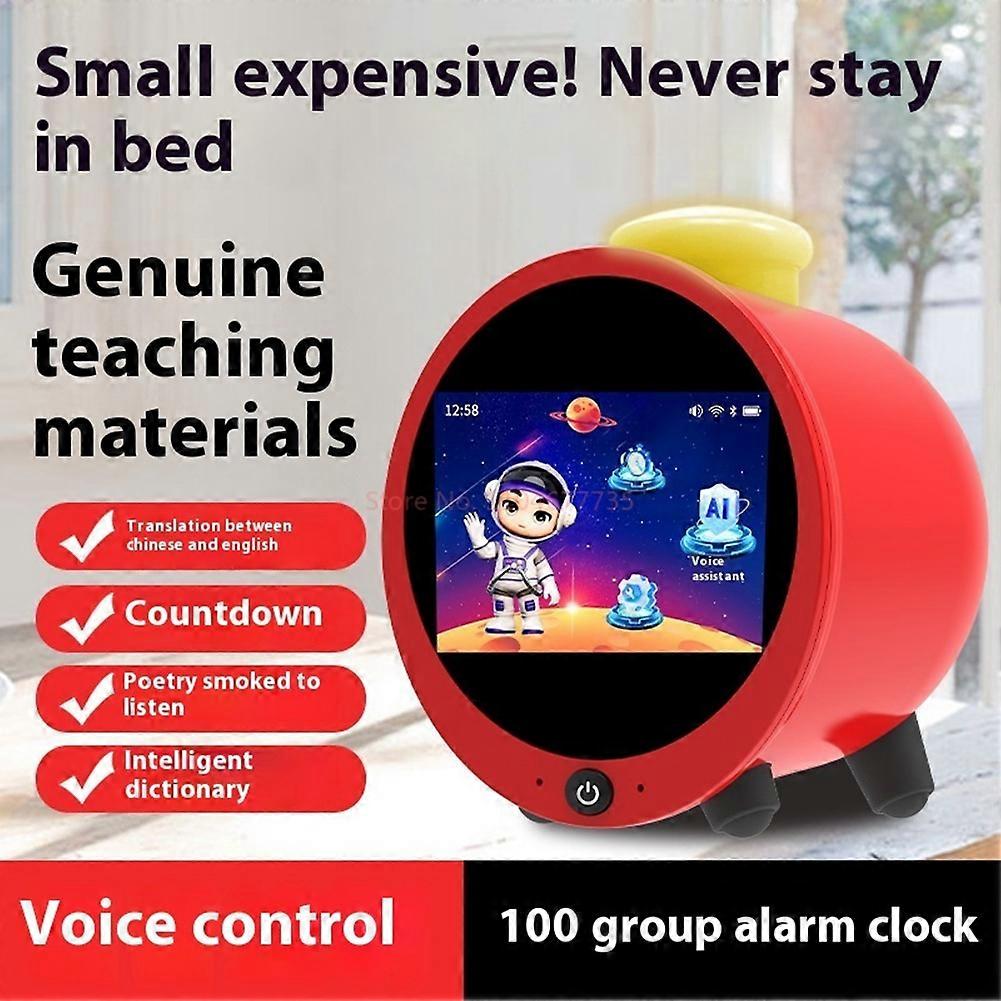 AI Sound Alarm Clock WiFi Dialogue Timer Electronic Alarm Clock Fun Brain Clock with Lcd Touch Screen Desktop Decoration