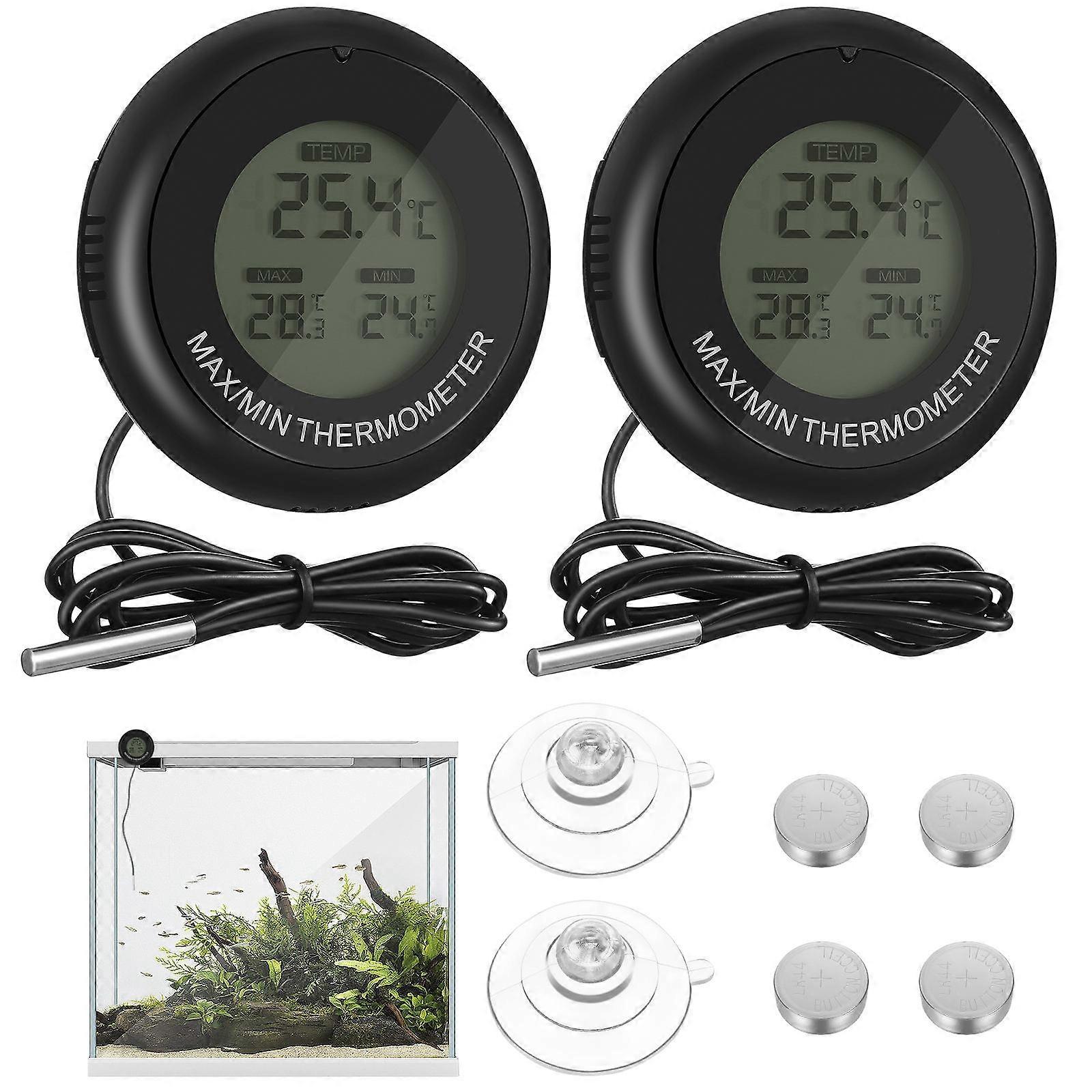 Aquarium Temperature Controller Digital Temperature Display Fish Aquarium Accessories 2Pcs