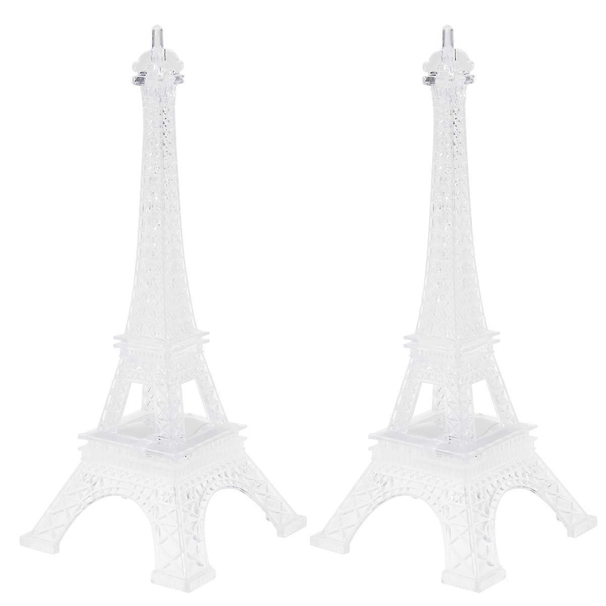 Small Eiffel Tower Lamp For Cafe 10x10x25cm Led Lighting 2Pcs
