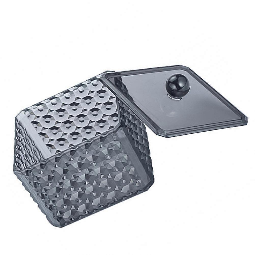 Diamond Pattern Cotton Swab Container Acrylic Storage Box 4Pcs