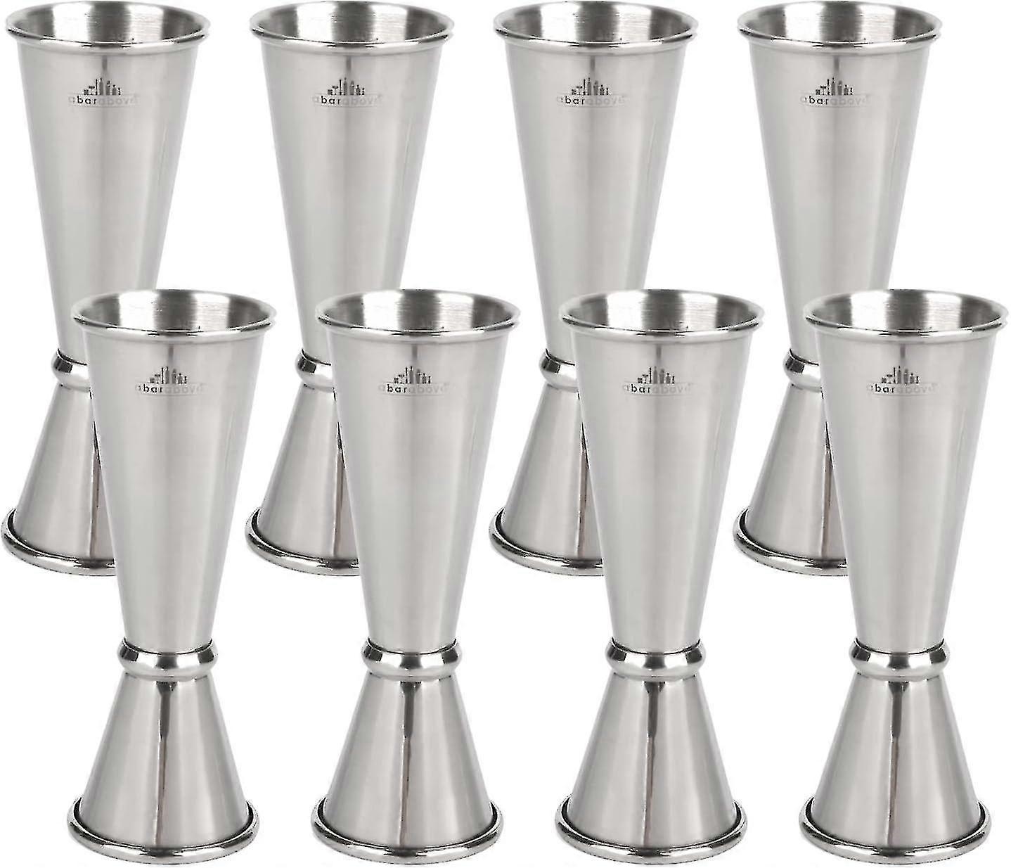 A Bar Above Premium Japanese Jigger With 8 Measurements Inside - Rolled Lip, Double Jigger For Bartending & Measuring Cocktails - Professional & Heavy