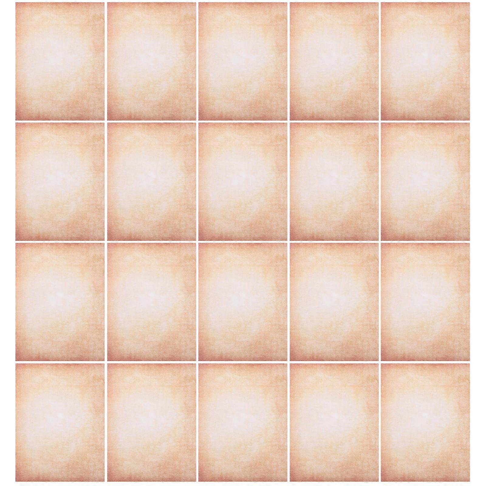 Retro Double-Sided A4 Stationery 100Pcs Khaki Durable Vintage Paper for Decorative Craft Paper