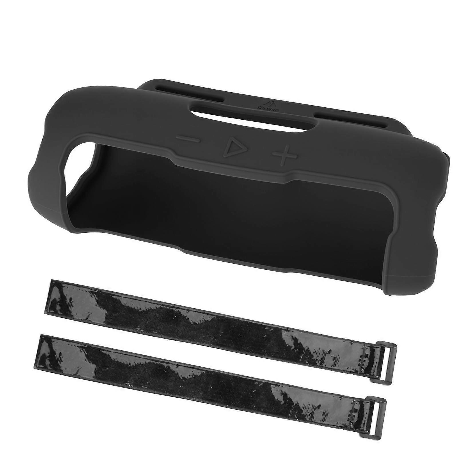 Silicone Protective Case For JBL Flip 7 Speaker Bike Mount Compatible Fixed Strap Holder Shockproof Cover Black