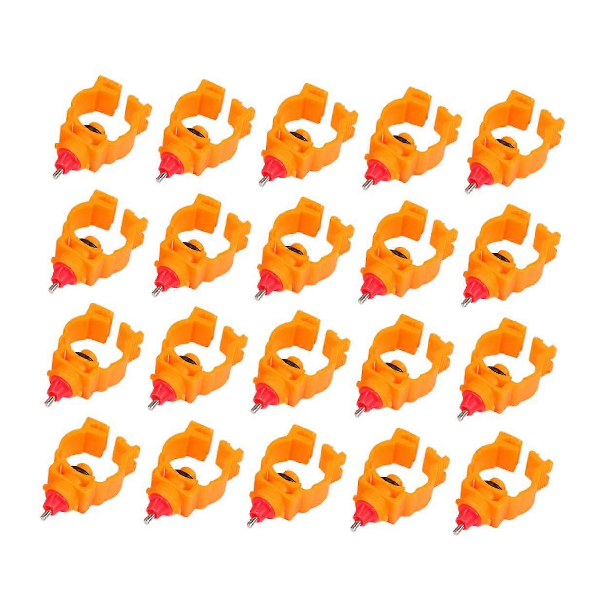 Automatic Chicken Water Feeder 20Piece Durable Poultry Waterers For Hens Ducks And Birds ScrewStyle Orange