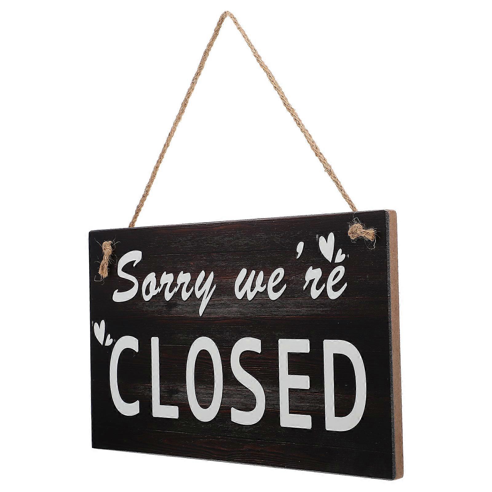Brown Hanging Door Sign for Restaurant with Closed Sign Function 5Pcs