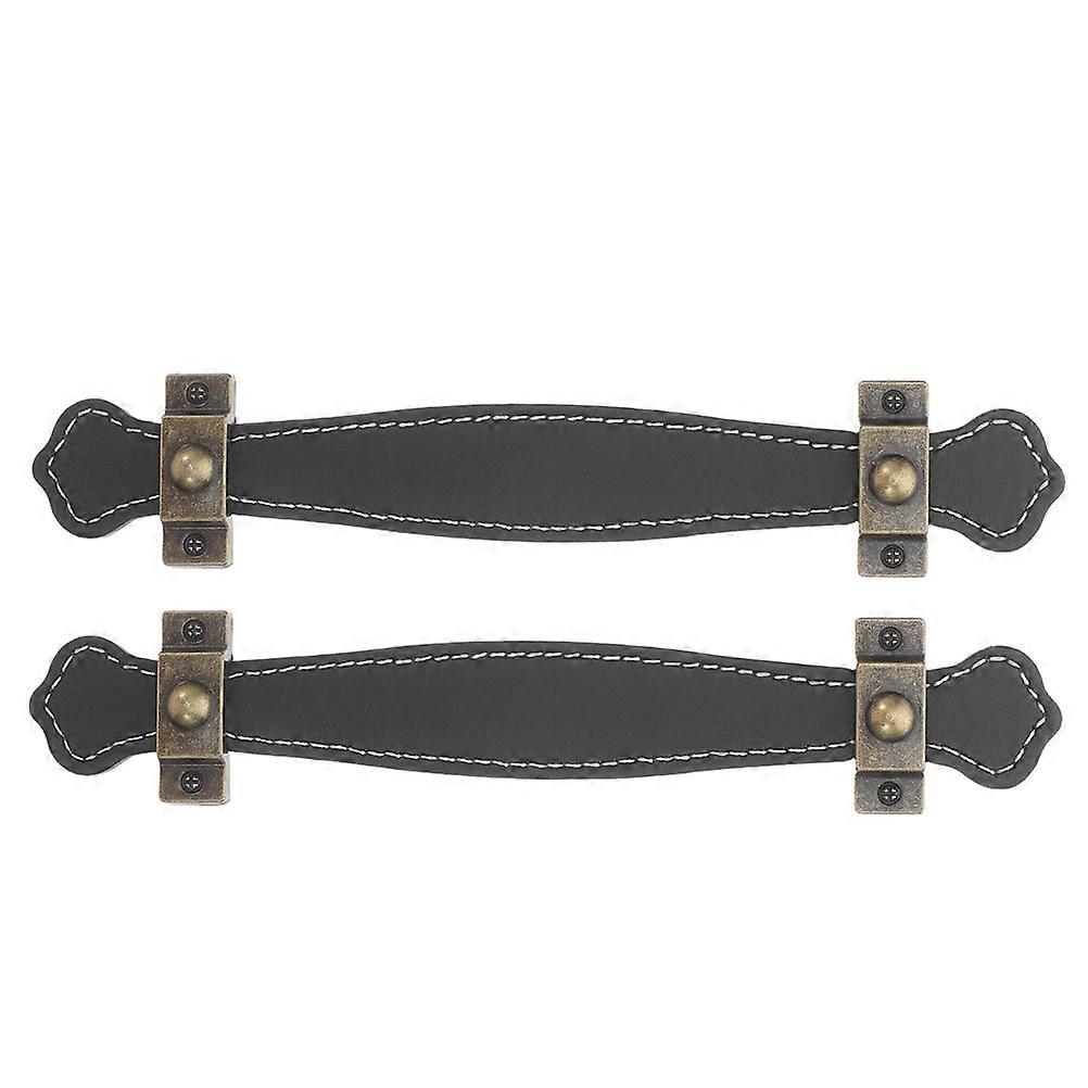 Drawer Pull Handles PU Cabinet Pulls for Decoration 8Pcs Black Style