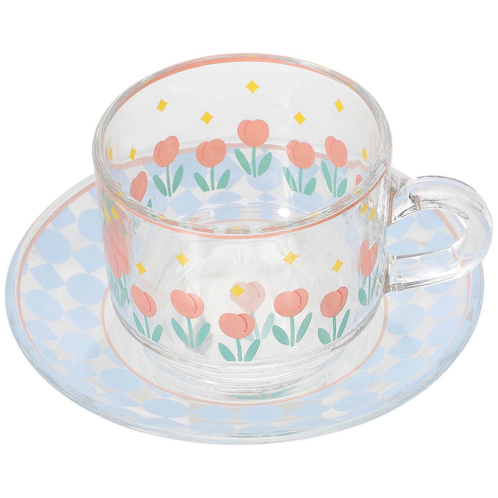 Milk Cup Set Multi-Use Coffee Cup and Saucer for Daily Use 2Sets