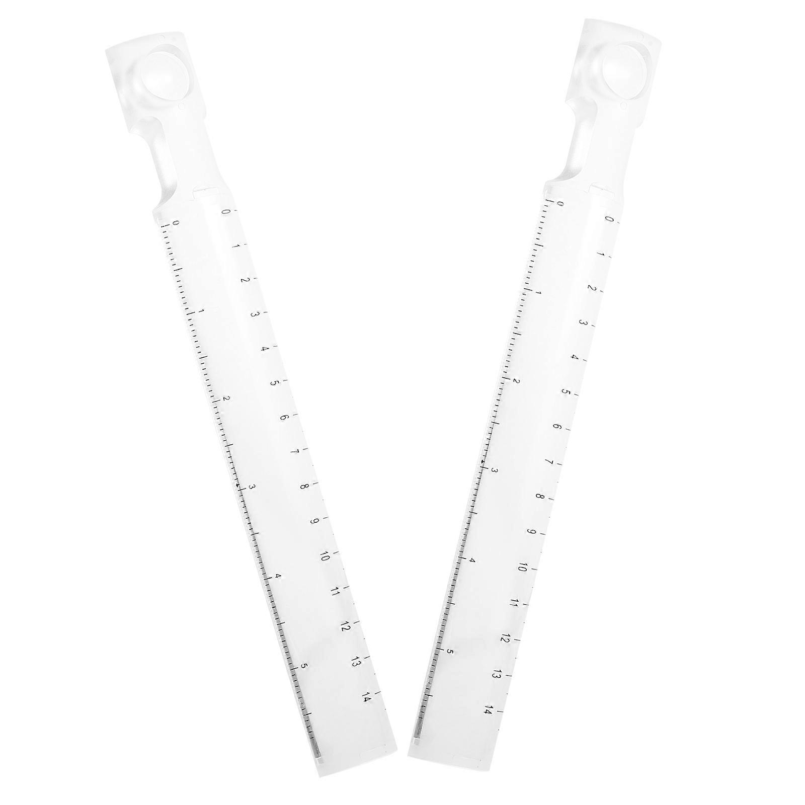 Portable Drawing Ruler With Magnifier Suitable For Office Teaching And Drawing 8.3X1X1.8In Clear Magnifying Ruler 6Pcs