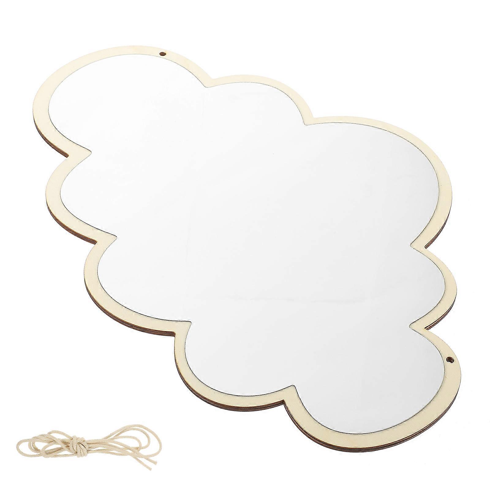 Cloud Mirror Wood Frame Hanging Wall Mirror for Home Use 5Pcs