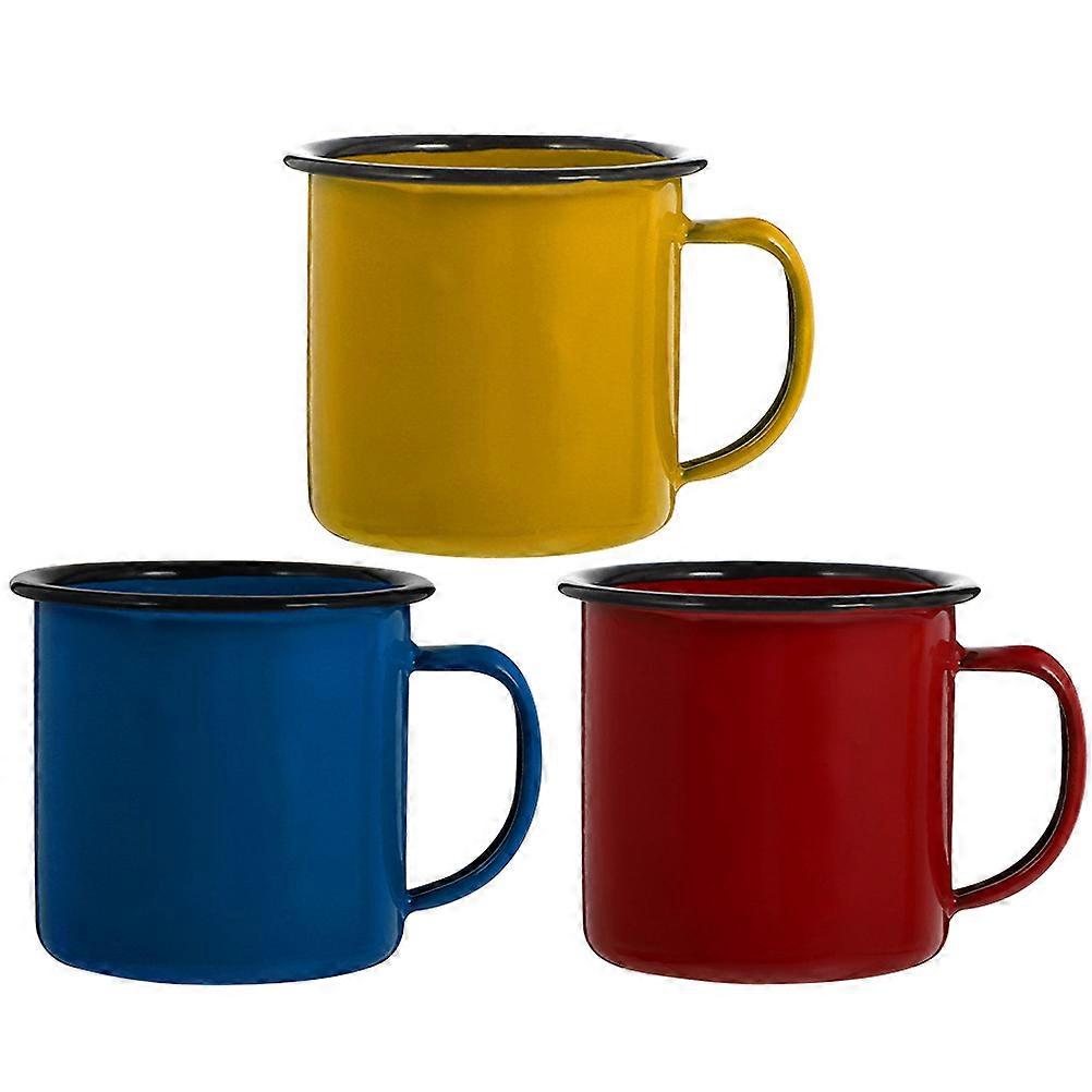 Assorted Color Enamel Mugs 6 Pcs Simple Style Handheld Water Cups Suitable For Hot And Cold Drinks At Home