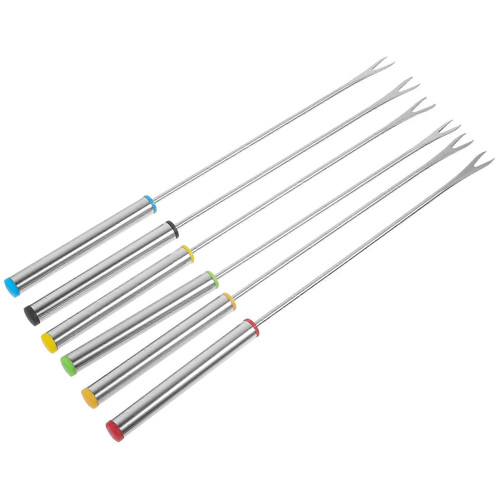 Kitchen Roasting Fork Stainless Steel Meat Fork for Barbecue 6Pcs Pack