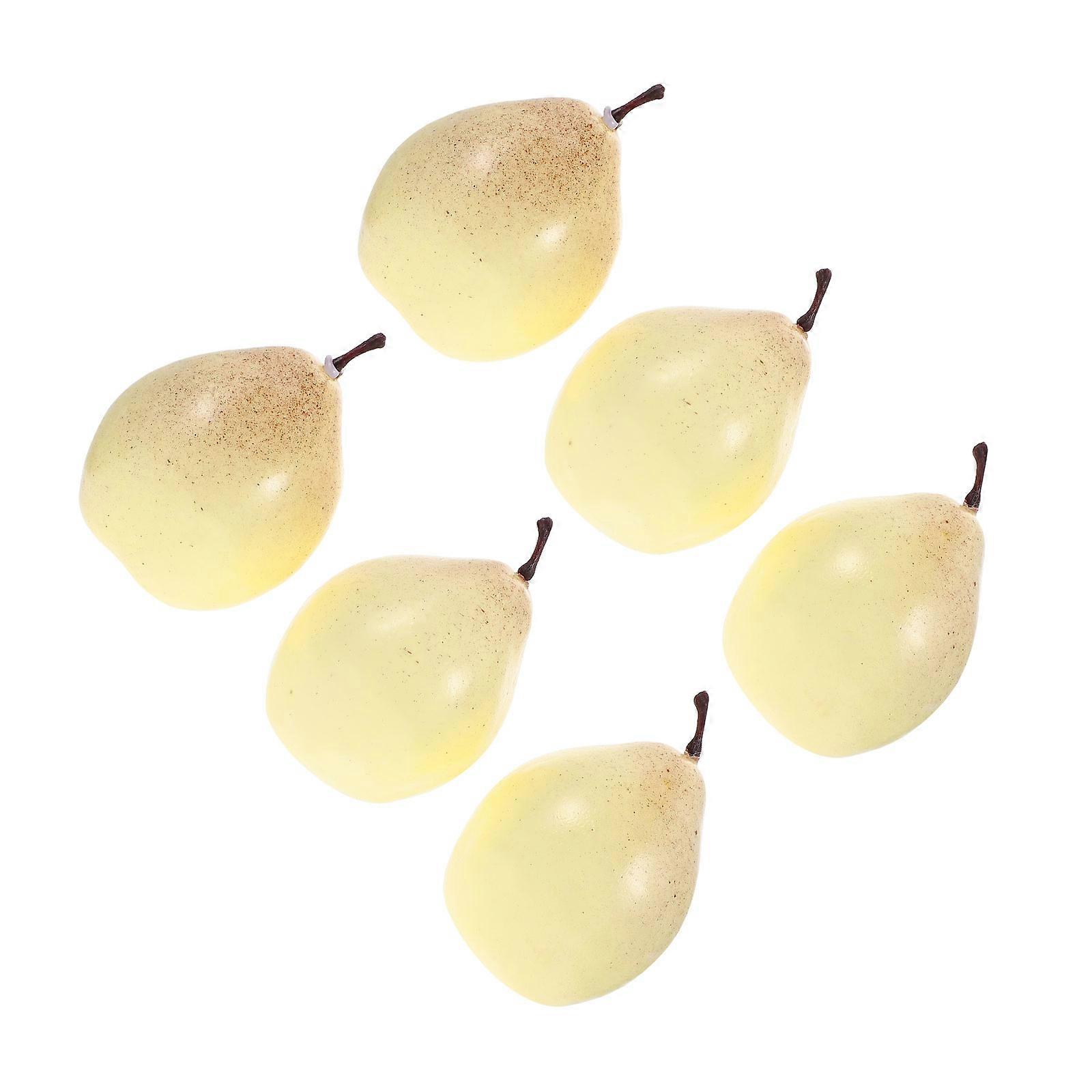 Artificial Pear Models Fake Pear for Decor 12Pcs Lifelike Fruit Models