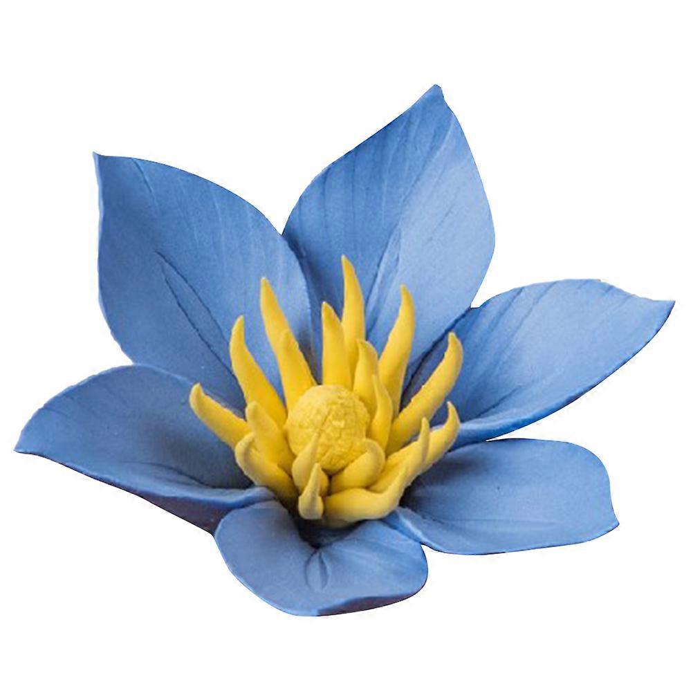 Blue Ceramic Flower Wall Hanging for Decorative Use 3Pcs