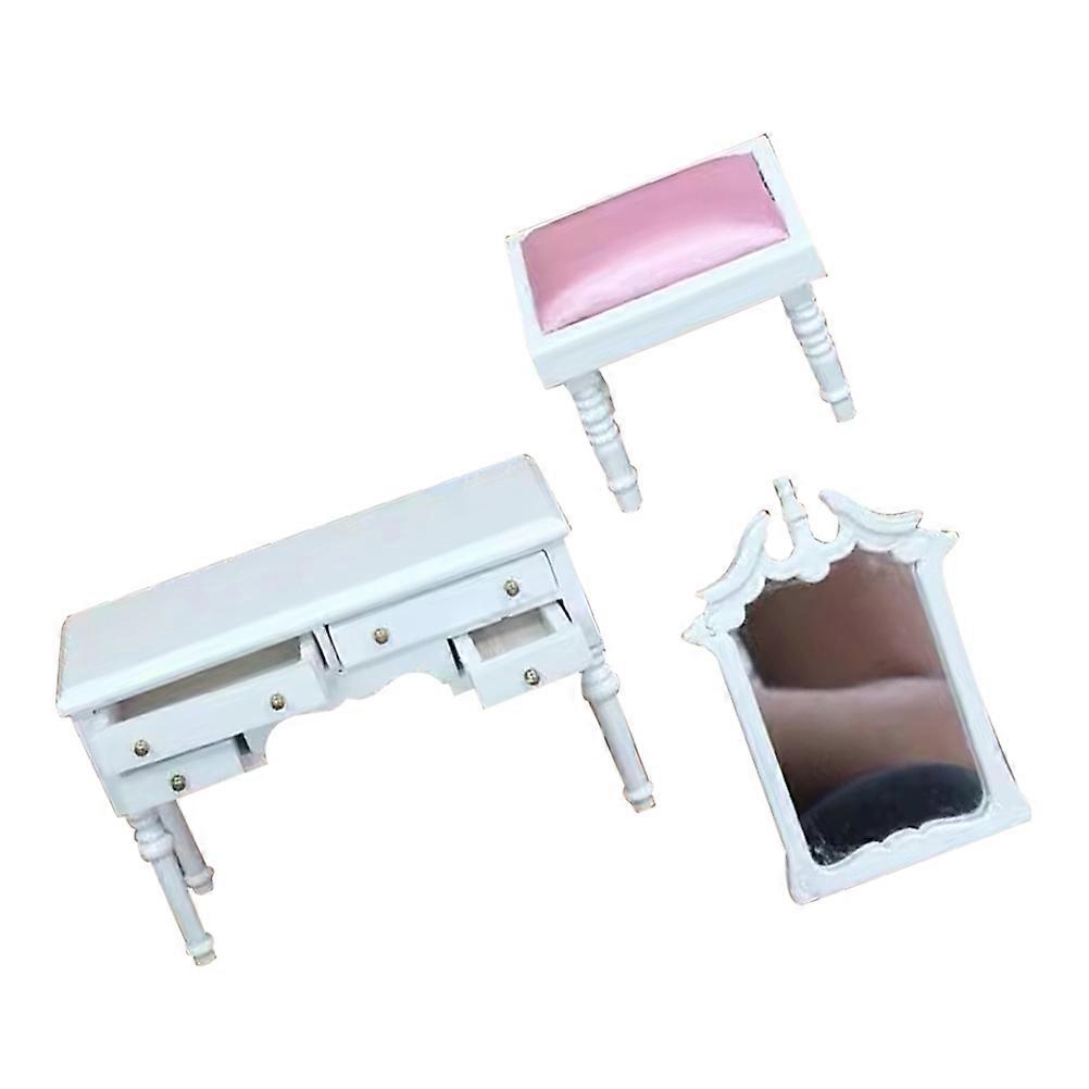 Dollhouse Vanity Table Set with Drawers for Bedroom Decoration 2Sets
