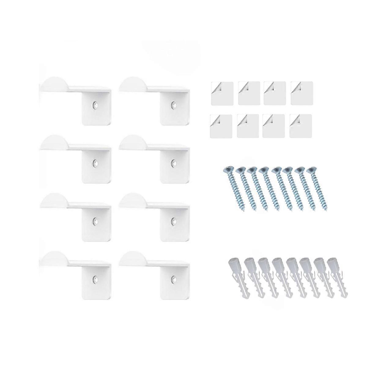 8pcs Adhesive Hat Rack Display Hooks White